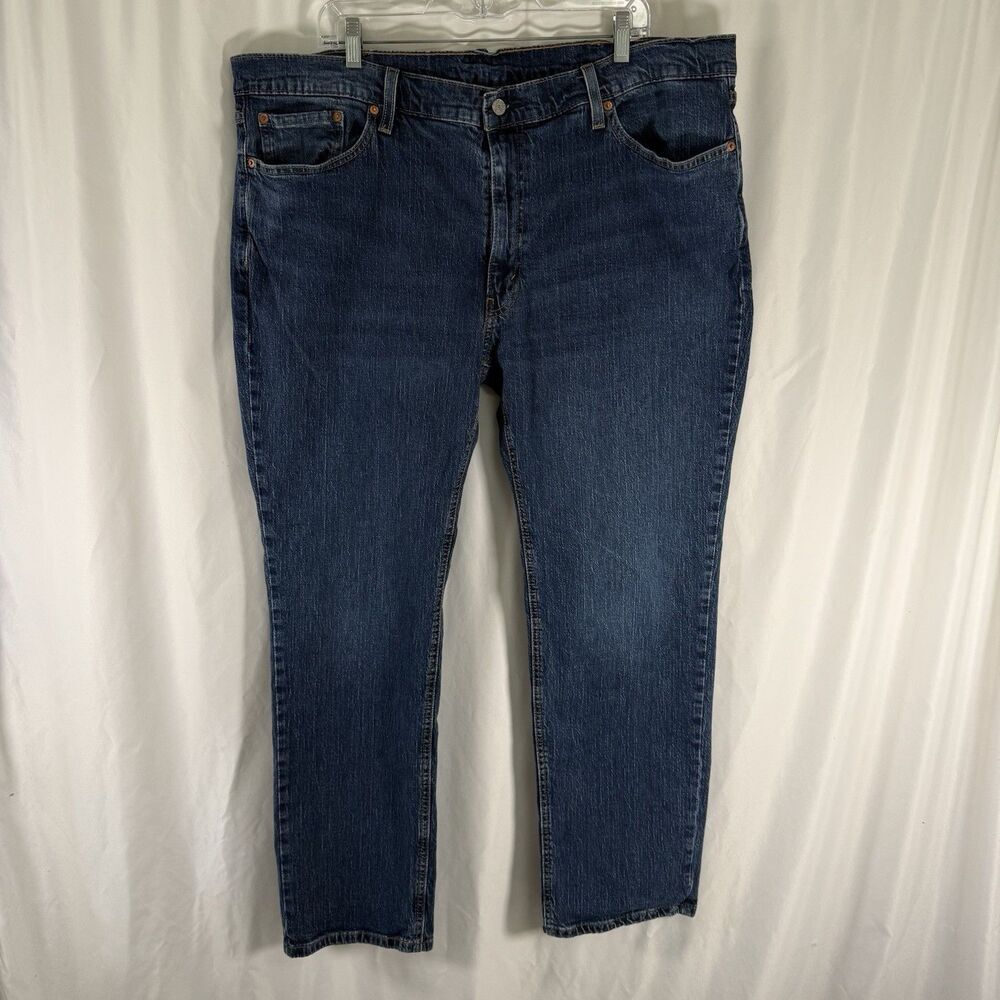 Levi Strauss 541 Athletic Fit Jeans Men's 44x32 Dark Wash Straight Leg Flat Fron